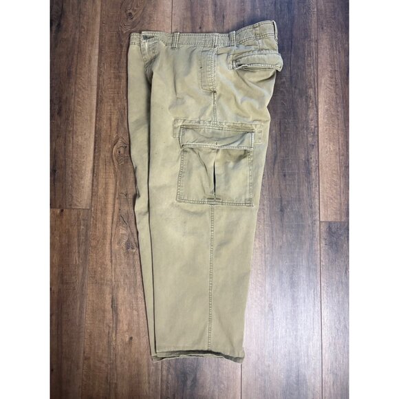 Old Navy Cargo Pants Y2K  Mens Olive VTG Wide Relaxed Skater 36”x28”  Distressed - Picture 2 of 9